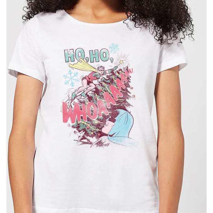 DC Ho Ho Whoaaaaaaa Women's Christmas T-Shirt - White - L