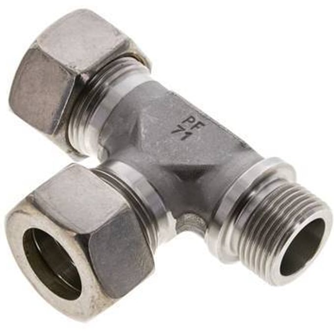 22L & G3/4'' RVS L-vorm Knelfitting Buitendraad 160bar ISO 8434-1