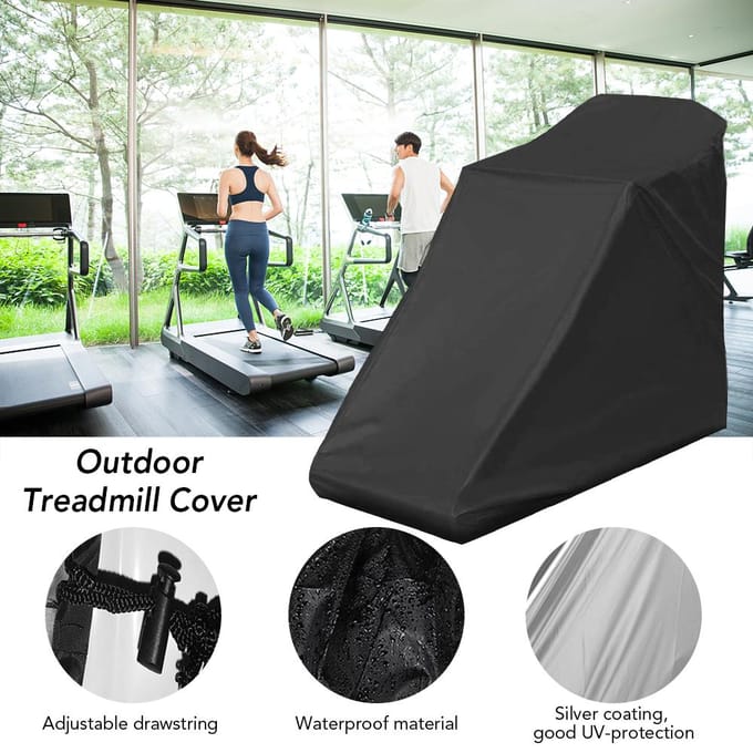 Loopbandhoes Opvouwbare loopbandhoes Stofdichte waterdichte hoes Universele pasvorm Sport hardlopen zwart