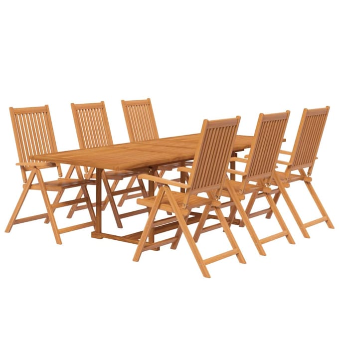 vidaXL - 7-delige - Tuinset - massief - acaciahout - 160-240 - cm