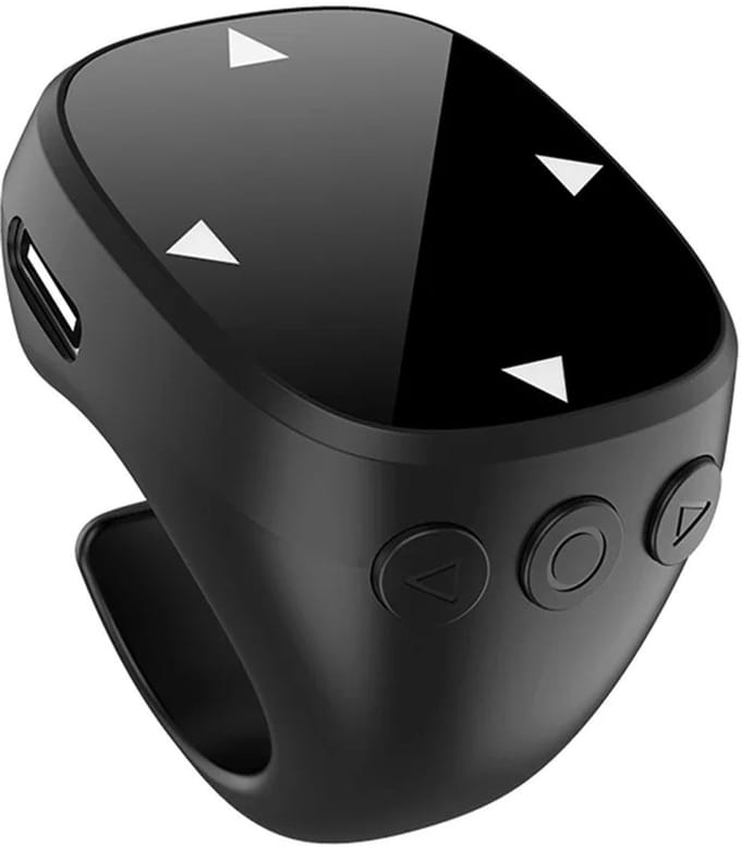 NordHaus TikTok Scroll Ring - Bluetooth Afstandsbediening - Vingertop Controller - Handsfree Bediening - Zwart 3,9 cm