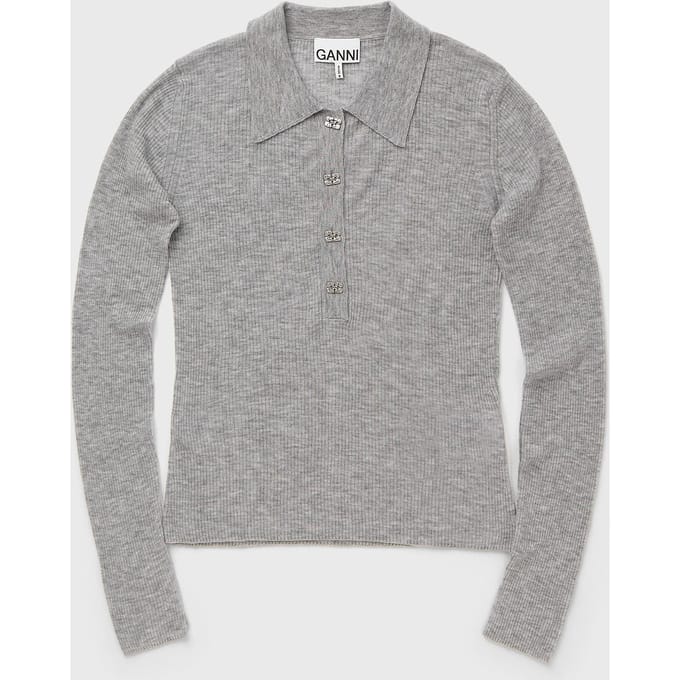 Sheer Wool Ribbed Polo