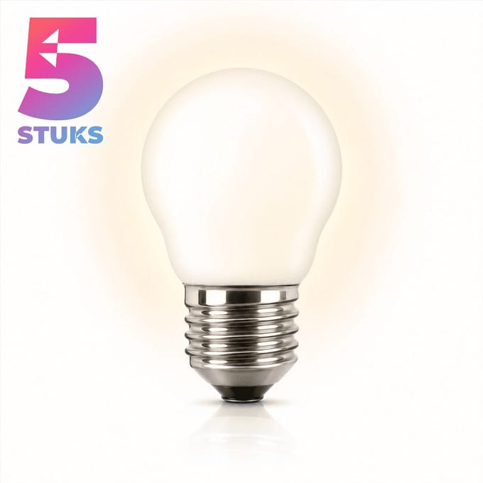 5x Kogel Gloeilamp E27 - 25W - Warm Wit Licht (2700K) - 215 lm - 1 jaar - Dimbaar