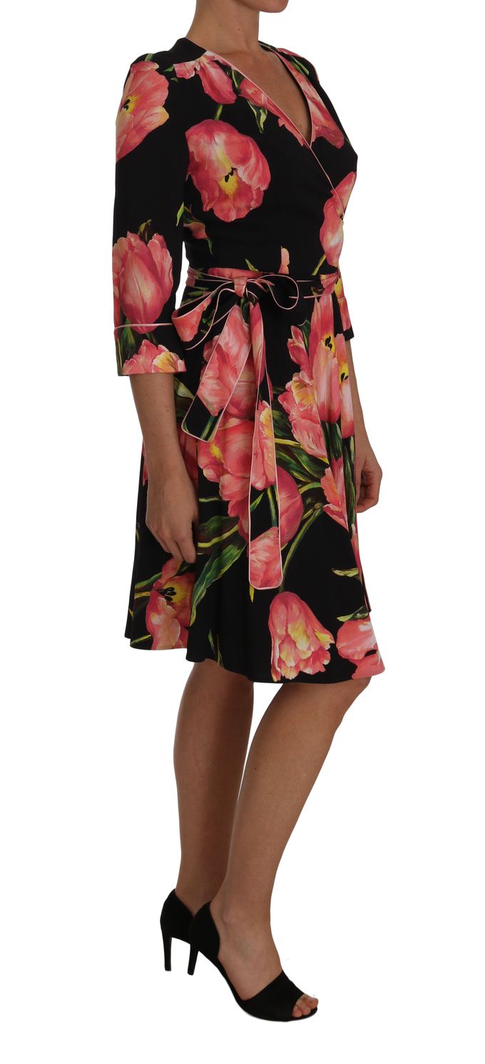 Dolce Gabbana Tulpenprint Wikkeljurk