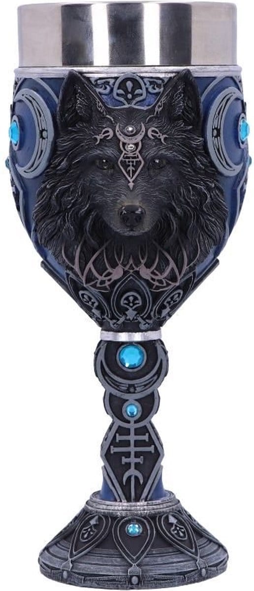 Nemesis Now - Kelk - Wolf Moon - Zwart/Multicolours - Zeer Gedetailleerd en Super Mooi!