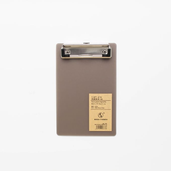 Bloc-notes A4 A5 A6, classeur, tablette d'écriture avec clip doré discret, presse-papiers, bloc-notes, classeur de documents gray