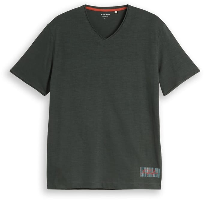 Tom Tailor - T-shirt met V-hals - Maat XL - Darkest Olive