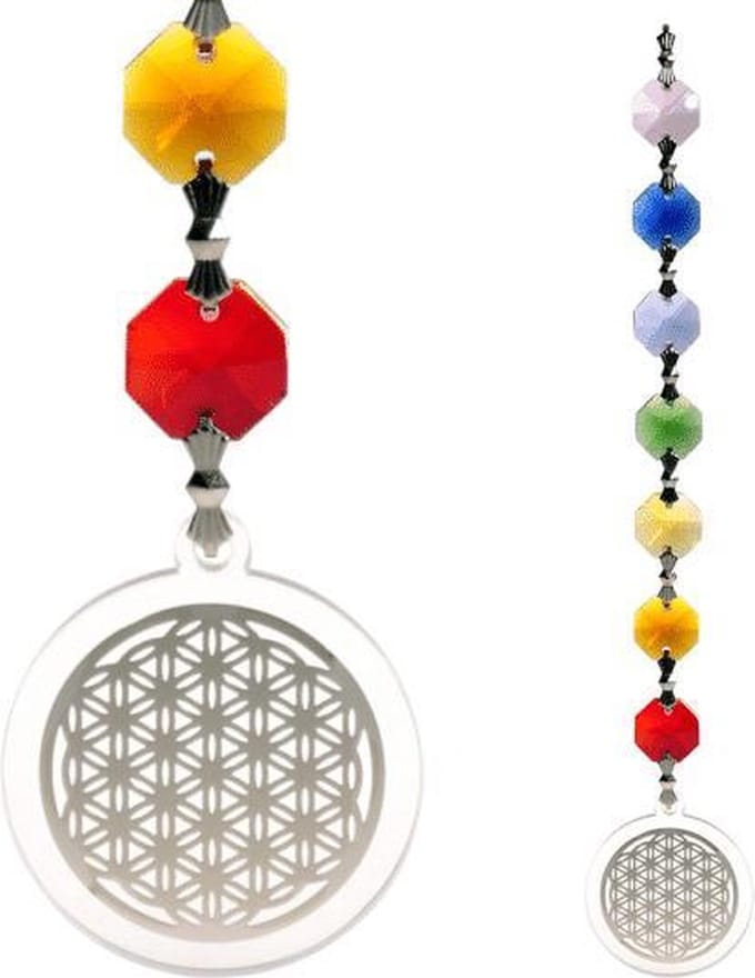 Feng Shui - Bloem des Levens hanger zilverkleurig - 20 cm