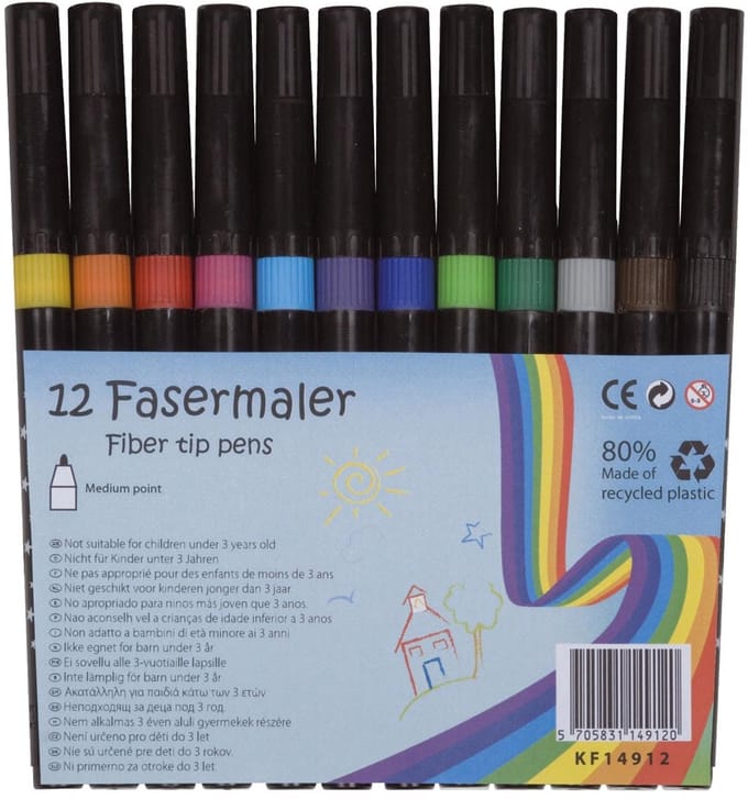 Q-CONNECT viltstift | geassorteerde kleuren | pak van 12 stuks