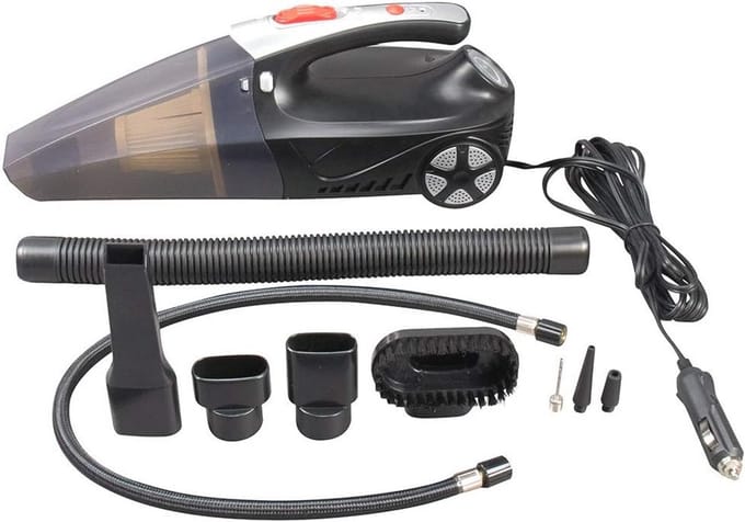 2-in-1 Auto Stofzuiger met Compressor en Zaklamp - Efficiënte Voertuig Reiniging