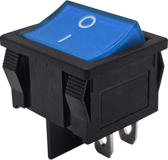 ProRide Wipschakelaar ON-OFF KCD5-202 - 2 Polig - 250V/6A - Blauw zonder controlelampje