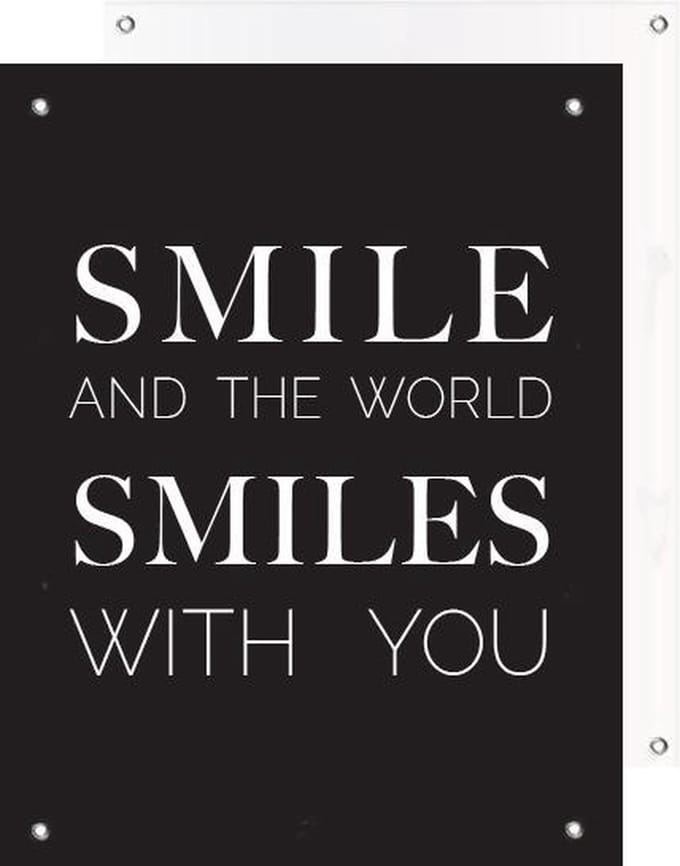 Tuinposter | Tekst - Quote Lach (Black)  |  40 x 50 cm | PosterGuru