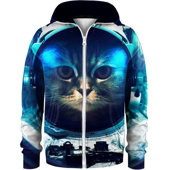 "Space Cat" Zip Hoodie