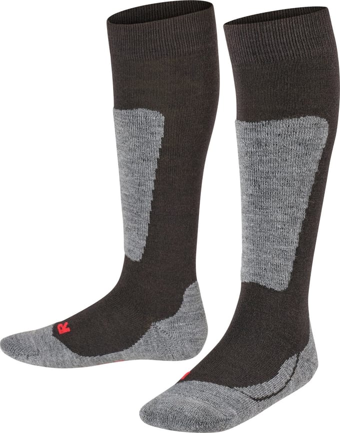 FALKE Active Ski warm dik wol functioneel materiaal skisokken kinderen zwart - maat 35-38