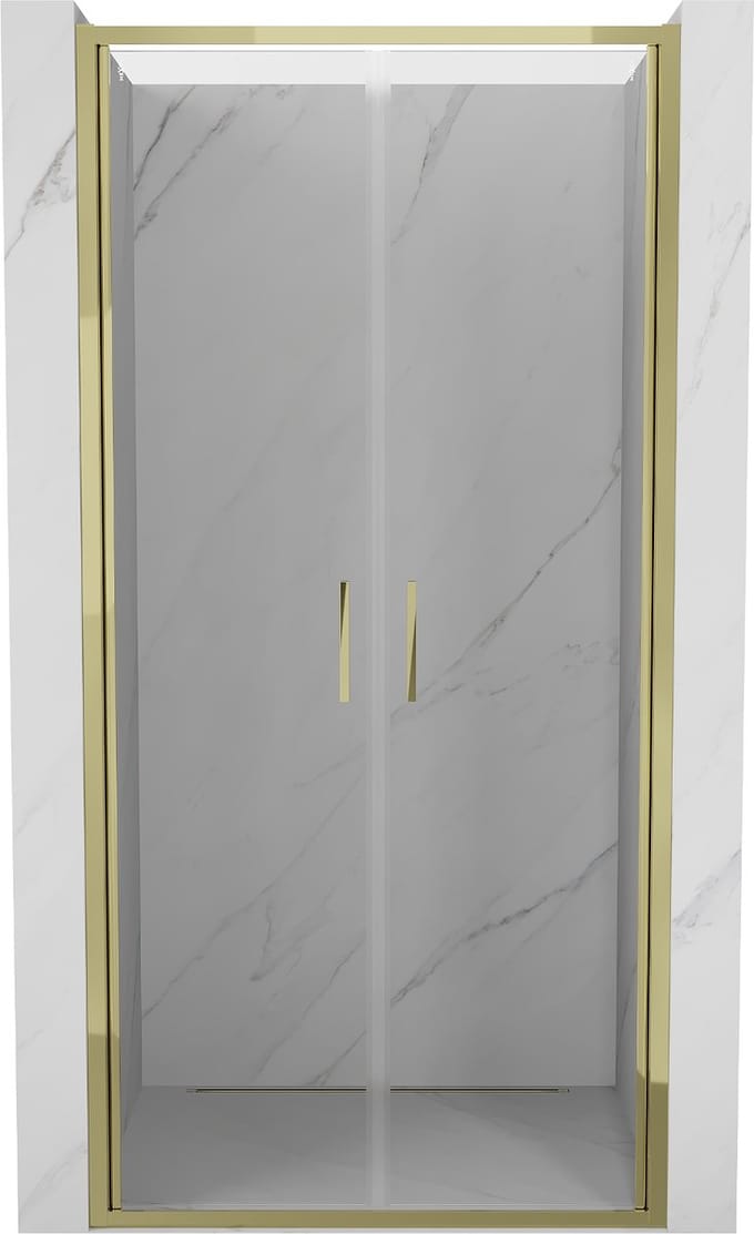 Mexen Exo dubbele draaideur douchedeur 120 , transparant, goud - 814-120-000-50-00