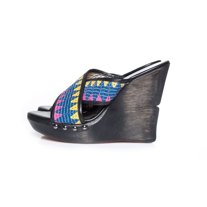 Diane von Furstenberg Etnische platform wedges.