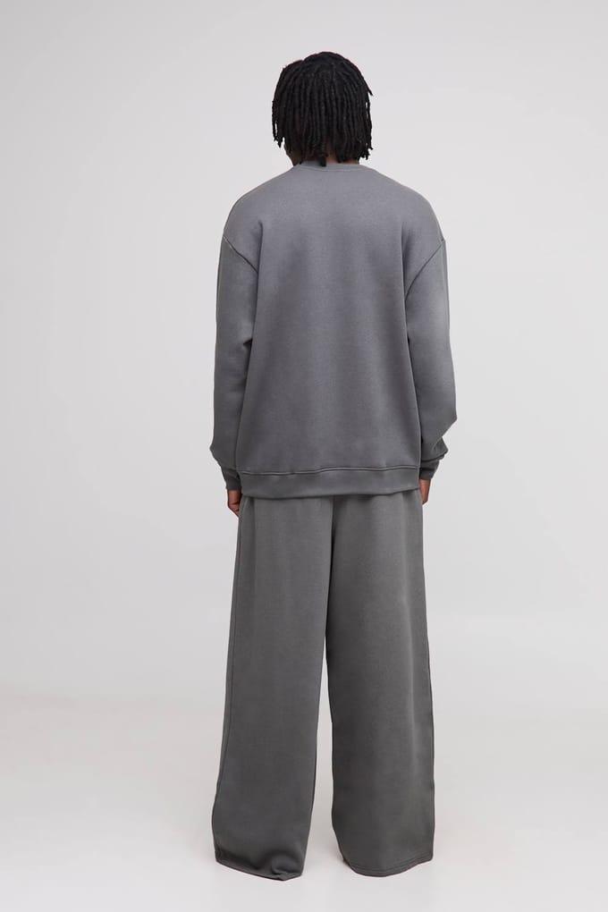 Tall Essential Oversized Crew Neck Sweatshirt | Charcoal | Size Medium