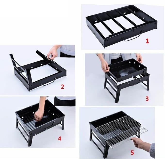 Draagbare Koolgrill - Opvouwbaar, Compact en Ideaal voor Buiten