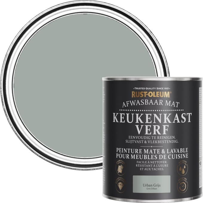Rust-Oleum Grijs Afwasbaar Mat Keukenkastverf - Urbangrijs 750ml