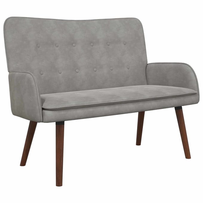 vidaXL - 2-Zits - Sofa - Lichtgrijs - 115 - x - 61 - x - 87 - cm - fluweel