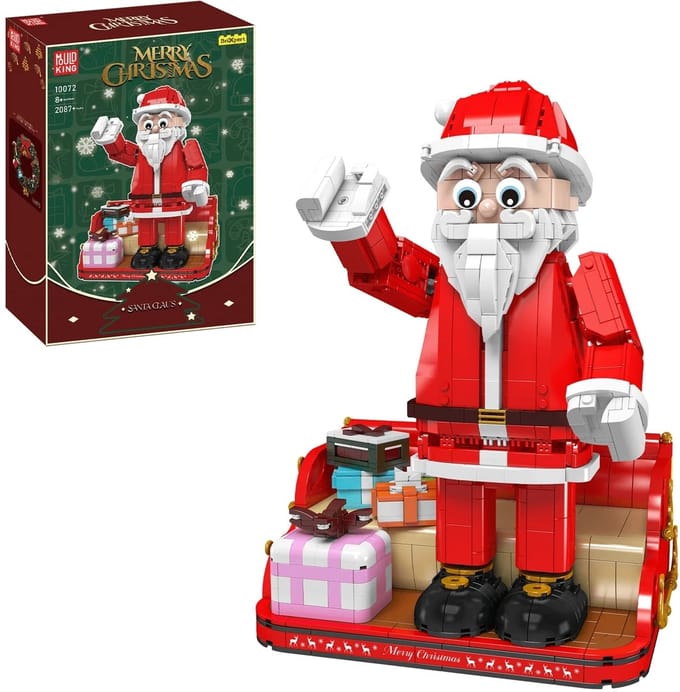 Mould King 10072 Kerstdecoratie Bouwsteen De Kerstman Model Speelgoed Assemblage STEM Baksteen Kits Kinderen Kerstcadeau rood