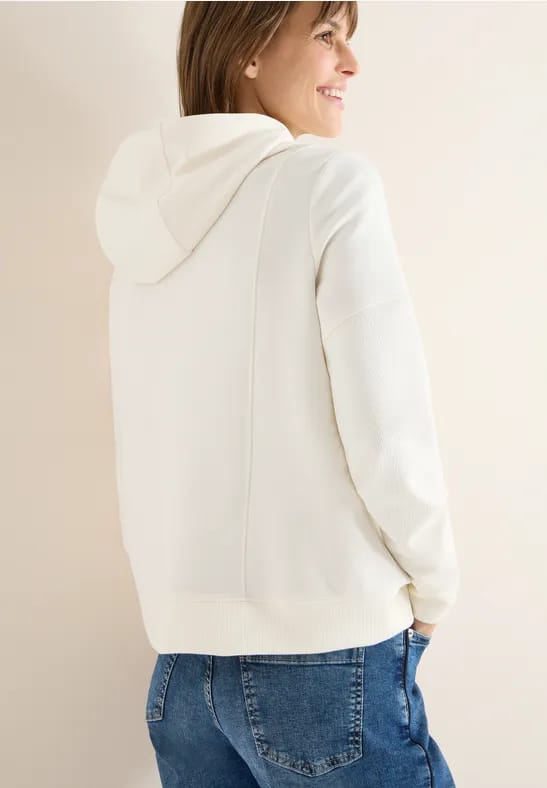 Cecil Dames Troyer sweatshirt met capuchon in Wit, Gr: XL