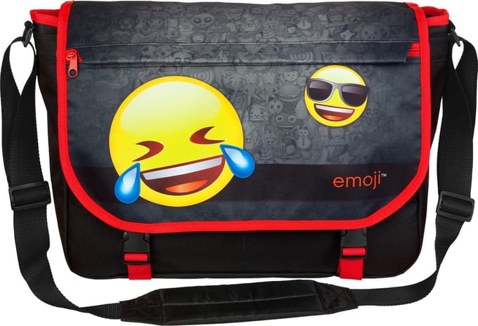 Emoji XL Schoudertas Met 6 Vakken - Kliksluiting - 45 x 35 x 15 cm