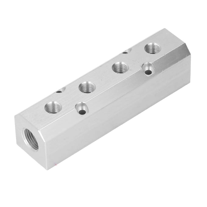 Collecteur d'air Grand débit Aluminium Bloc Pneumatique 40x40mm Entrée G1 2 Sortie G1 4 SY40 02 4F