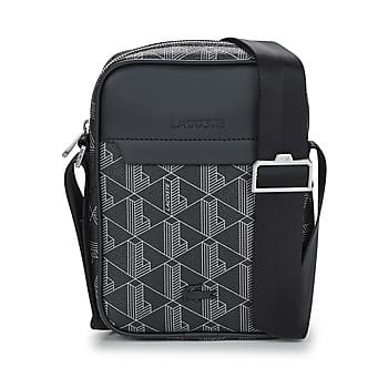 LACOSTE Schoudertas The Blend vertical Camera Bag Monogram Noir Gris Zwart