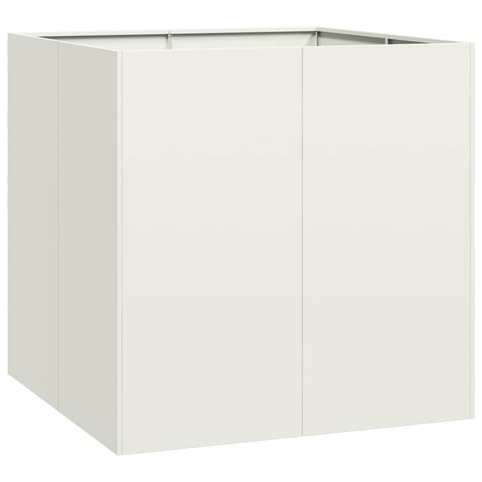 vidaXL - Plantenbak - 80x80x80 - cm - staal - wit