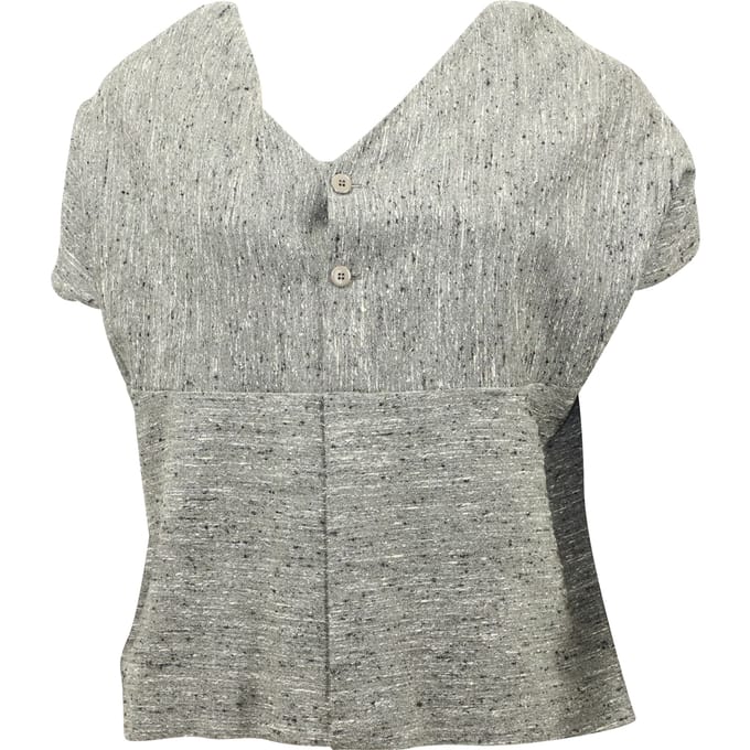 Chloe korte cape top in grijze wol