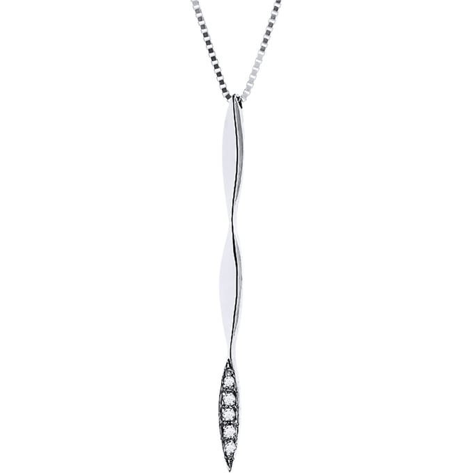 Ketting Diamonds 0.020 Cts Wit Goud 18 Karaat