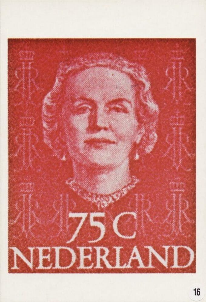 Briefkaart met afbeelding Koningin Juliana postzegel