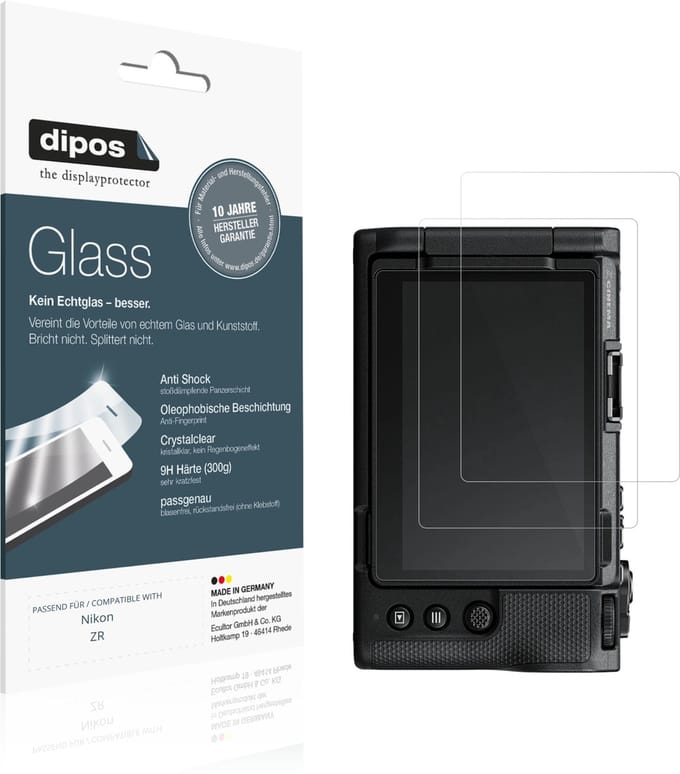 dipos – 2x Pantserfolie geschikt voor Nikon ZR | 9H Screenprotector