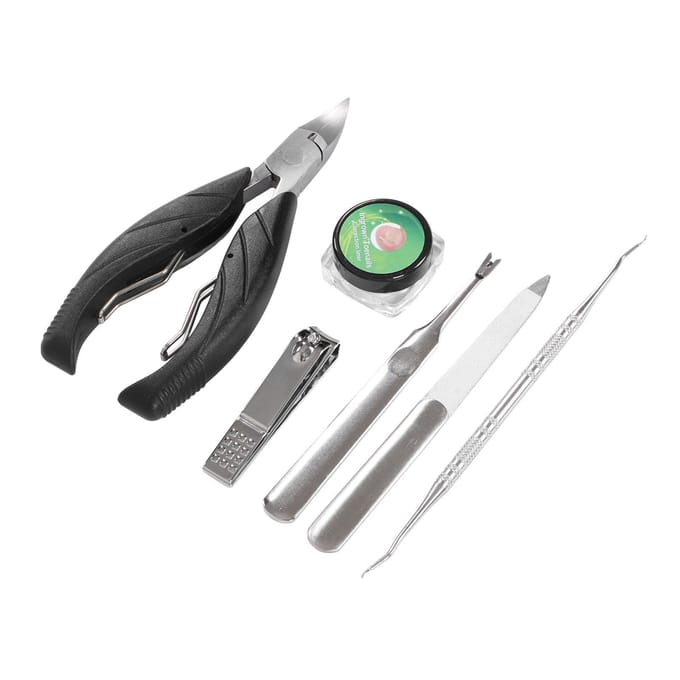 Ingegroeide Teennagel Behandelingsset 50 stuks Teennagel Corrector Strips met Vijl Lifter Ingegroeide Teennagel Tool gray