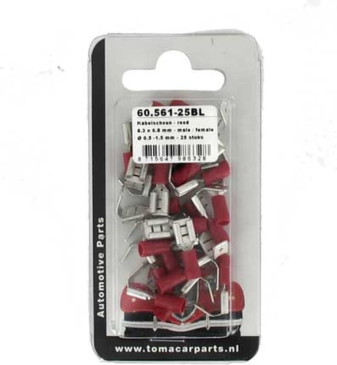 Kabelschoen 6.3x0.8 mm 25 stuks blister