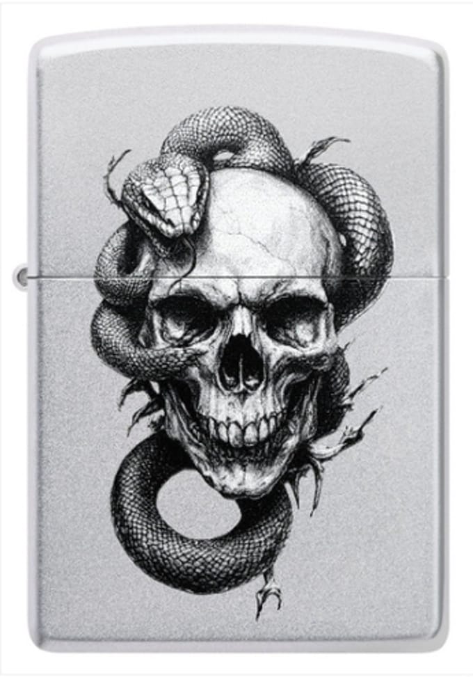 Aansteker Zippo Skull and Snake Design