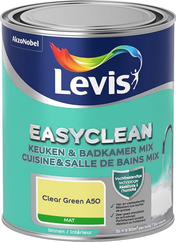 Levis - Easyclean Keuken & Badkamer Mix - Clear Green A50 - Mengverf - 1 L