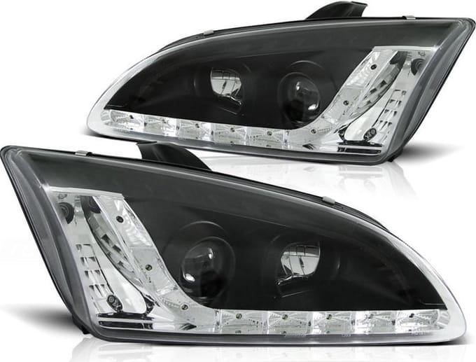 Koplampen met parkeerlicht FORD FOCUS II 09 04-01 08 ZWART