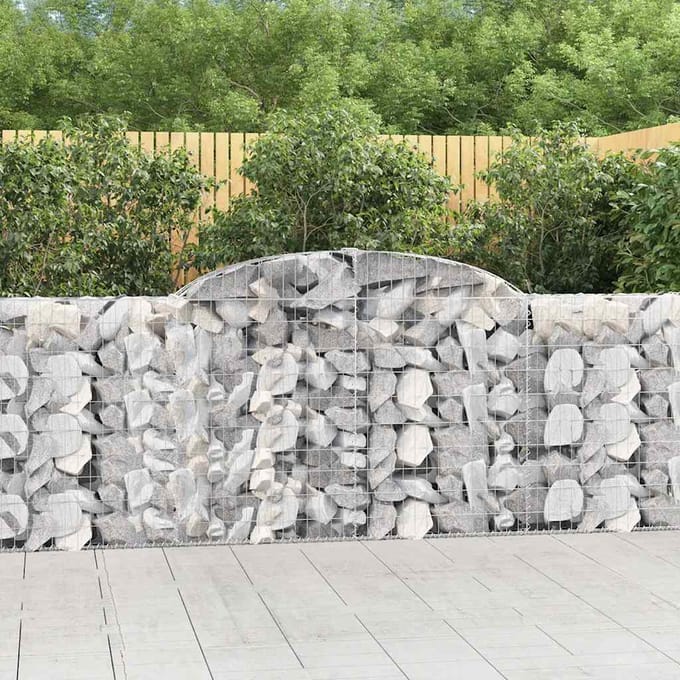 vidaXL - Schanskorven - 5 - st - gewelfd - 300x30x100/120 - cm - ijzer