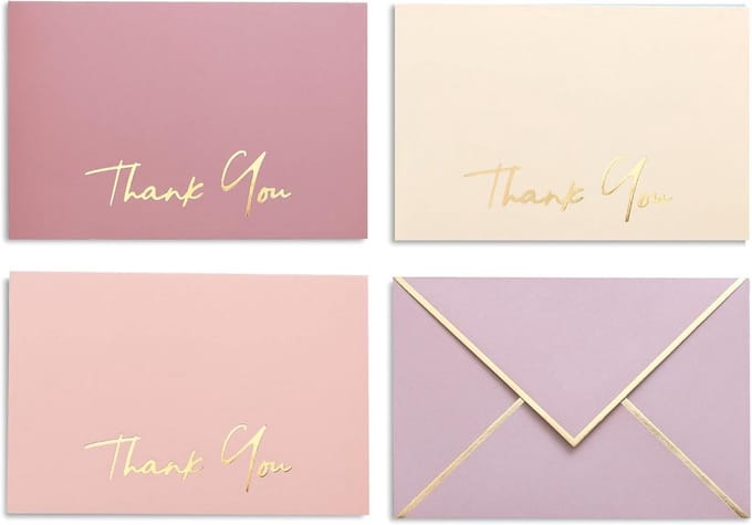 36 Luxe Blanco Bedankkaarten met Enveloppen - 10x15 cm - Geschikt voor Bruiloft, Babyshower & Bedrijven