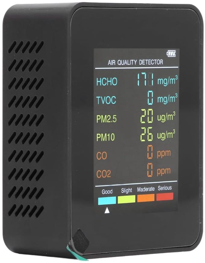 CRLYN® Fijnstofmeter - Luchtkwaliteitsmeter voor Binnen - Co2 Meter - Zwart