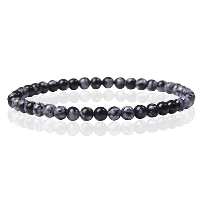 Memphis Natuursteen Armband - 4mm Snowflake