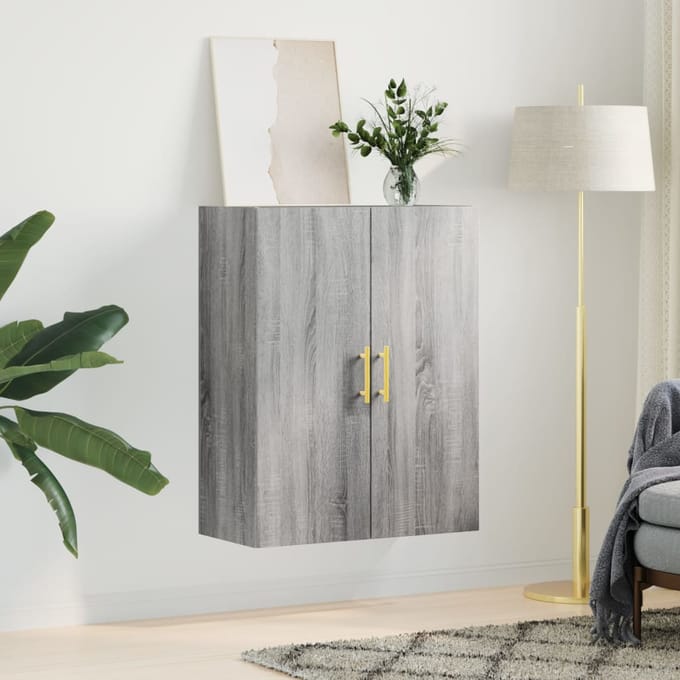 vidaXL - Wandkast - 69,5x34x90 - cm - grijs - sonoma - eikenkleurig