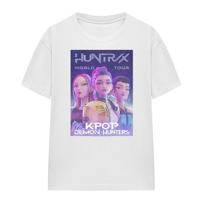 K-Pop Demon Hunters Dames Wereldtour Huntr/X Poster T-Shirt (Wit)