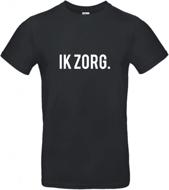 T-shirt Ik Zorg. | S | Zwart