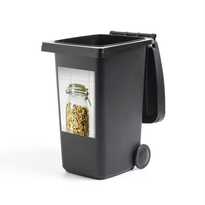 Container sticker Granola - Pot met granola - 40x60 cm - kliko sticker - weerbestendige containersticker