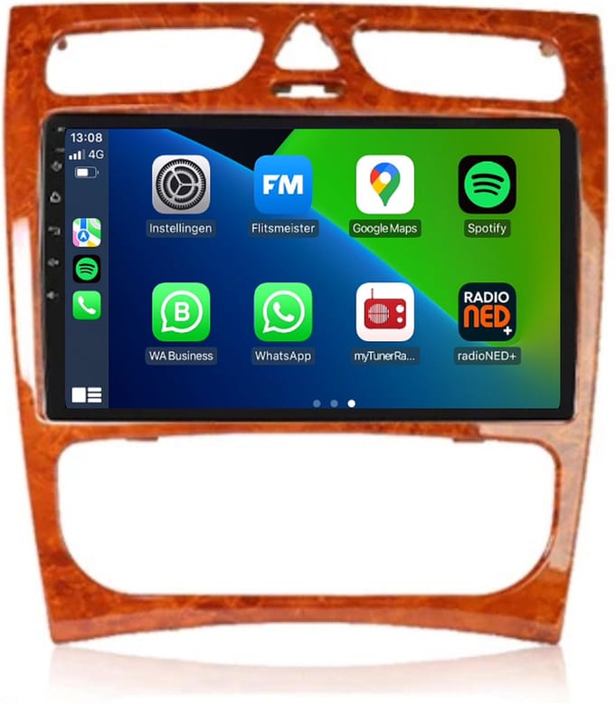 Carplay autoradio voor Mercedes C-Klasse | W203 | 2000 t/m 2004 | Android 13 | Draadloos Apple Carplay & Android Auto | 2GB + 32GB | 8-Core processor | Davilon | 2025 model | 2000 2001 2002 2003 2004 | Bluetooth & Wifi