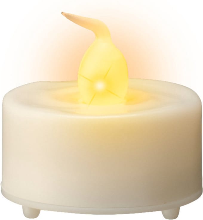 Lumineo LED theelichtjes/waxinelichtjes - 8x st - wit - 3,6 x 3,6 cm - steady - warm wit - timer