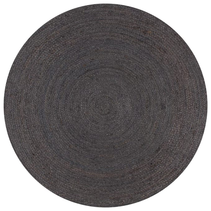 vidaXL - Vloerkleed - handgemaakt - rond - 90 - cm - jute - donkergrijs
